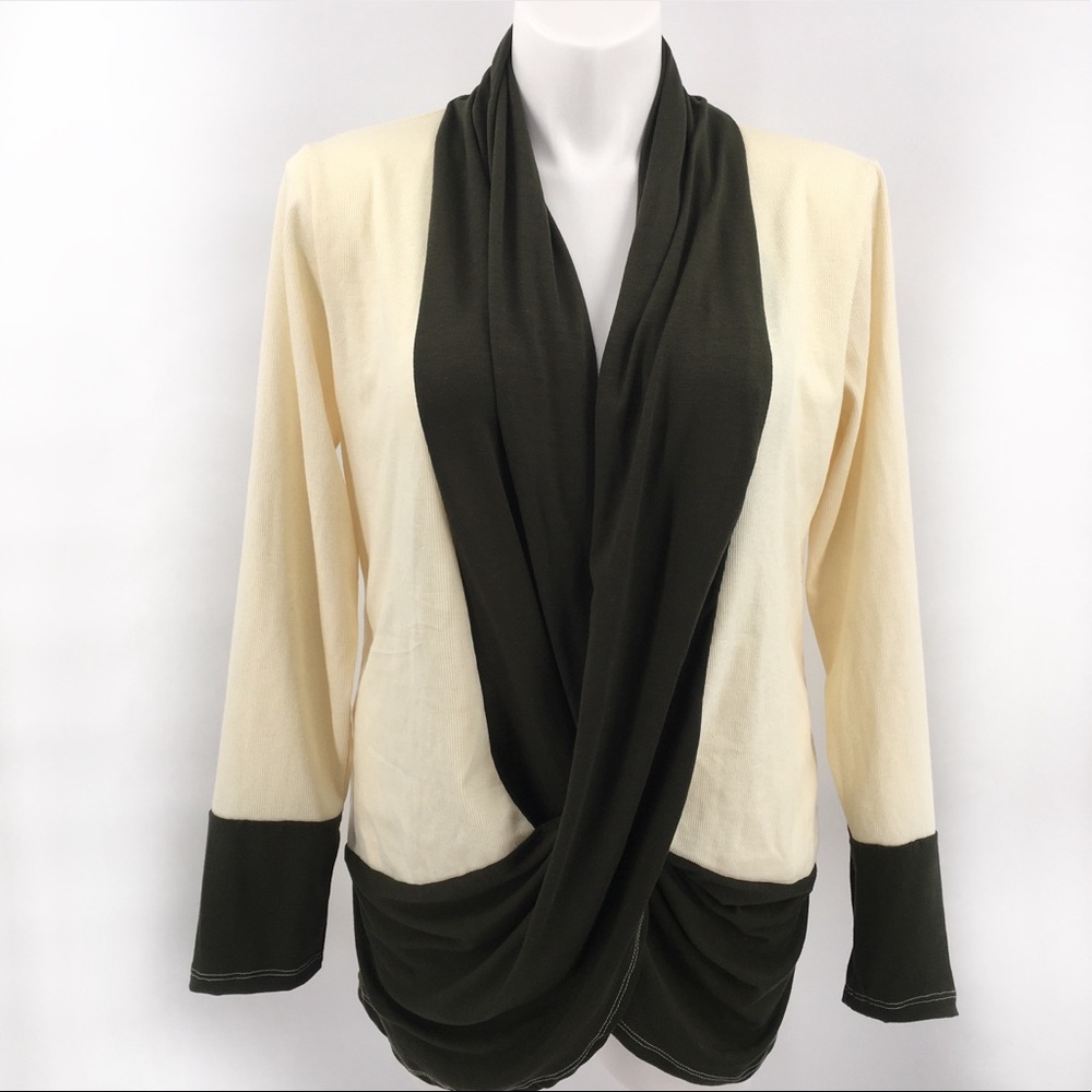 Miholl Long Sleeve Crossover Top Pullover New